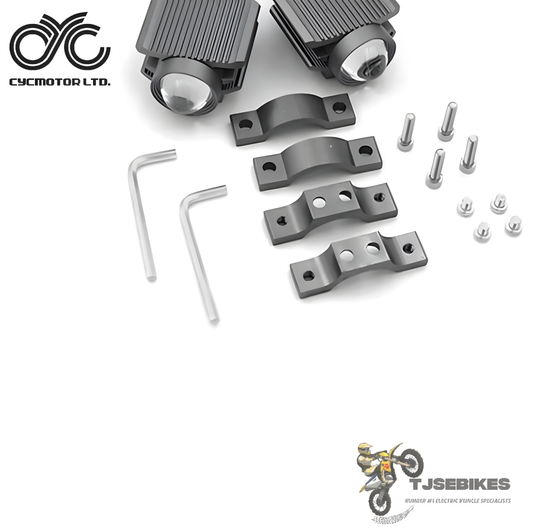 CYC eBike Headlight for Mid-Drive eBike Kits – High & Low Beam, XT-90 Connector, Waterproof, Universal CYC Compatibility