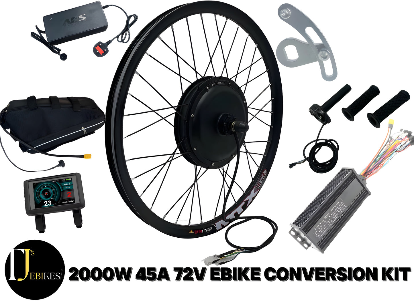 2000W 45a SINEWAVE 72v 26/27.5/29IN HIGH TORQUE MOTOR EBIKE CONVERSION KIT