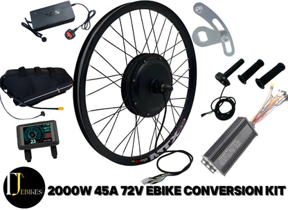 2000W 45a SINEWAVE 72v 26/27.5/29IN HIGH TORQUE MOTOR EBIKE CONVERSION KIT