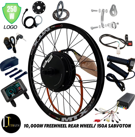 10KW EBike Conversion kit QS205 5000W motor Kit 250W Road Legal Limiter Switch 
150A SABVOTON Controller 48V 52v 60v 72v high
toque electric bike conversion kit