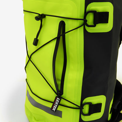 Lextek Waterproof Dry Bag Backpack 30Litre for Motorcycle Black/Fluorescent Yellow