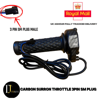 Carbon SurRon EBike Twist Throttle Grips Waffle Grip All Colours 3 Pin SM JST Plug Suits DIY EBike’s