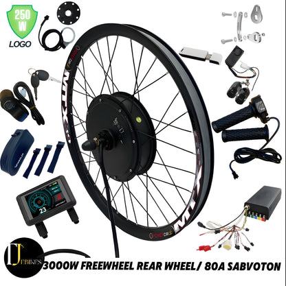3000W EBike Conversion Kit 80A SABVOTON Controller 48V 52v 60v 72v high toque electric bike MTX conversion kit MTX39 Rim 26” 27.5” 29” sizes