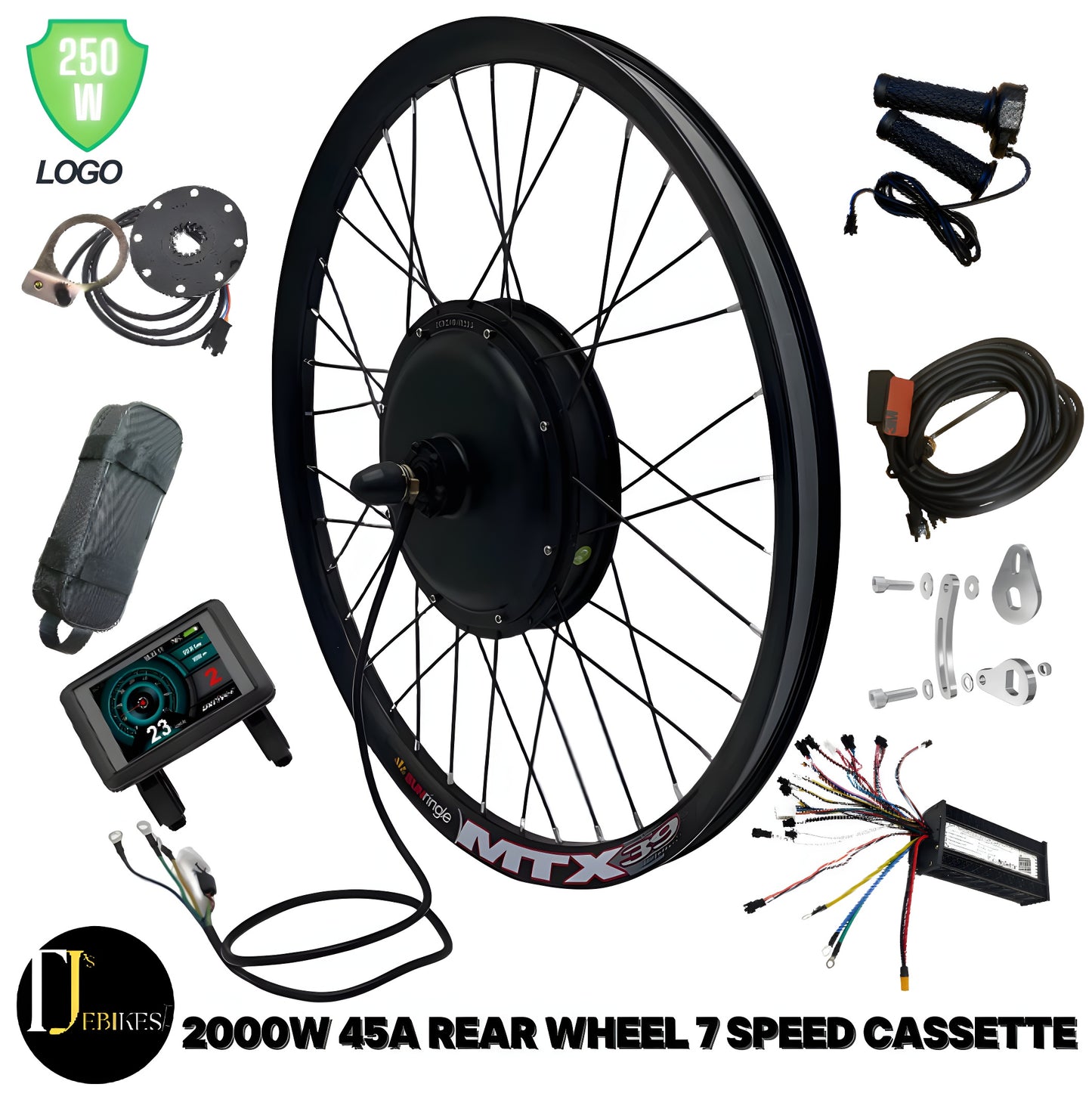 2000W 52V 60V 72V REAR WHEELUKC1+  DISPLAY E-BIKE CONVERSION  KIT HIGH TORQUE MOTOR