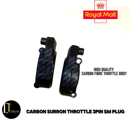 Carbon SurRon EBike Twist Throttle Grips Waffle Grip All Colours 3 Pin SM JST Plug Suits DIY EBike’s