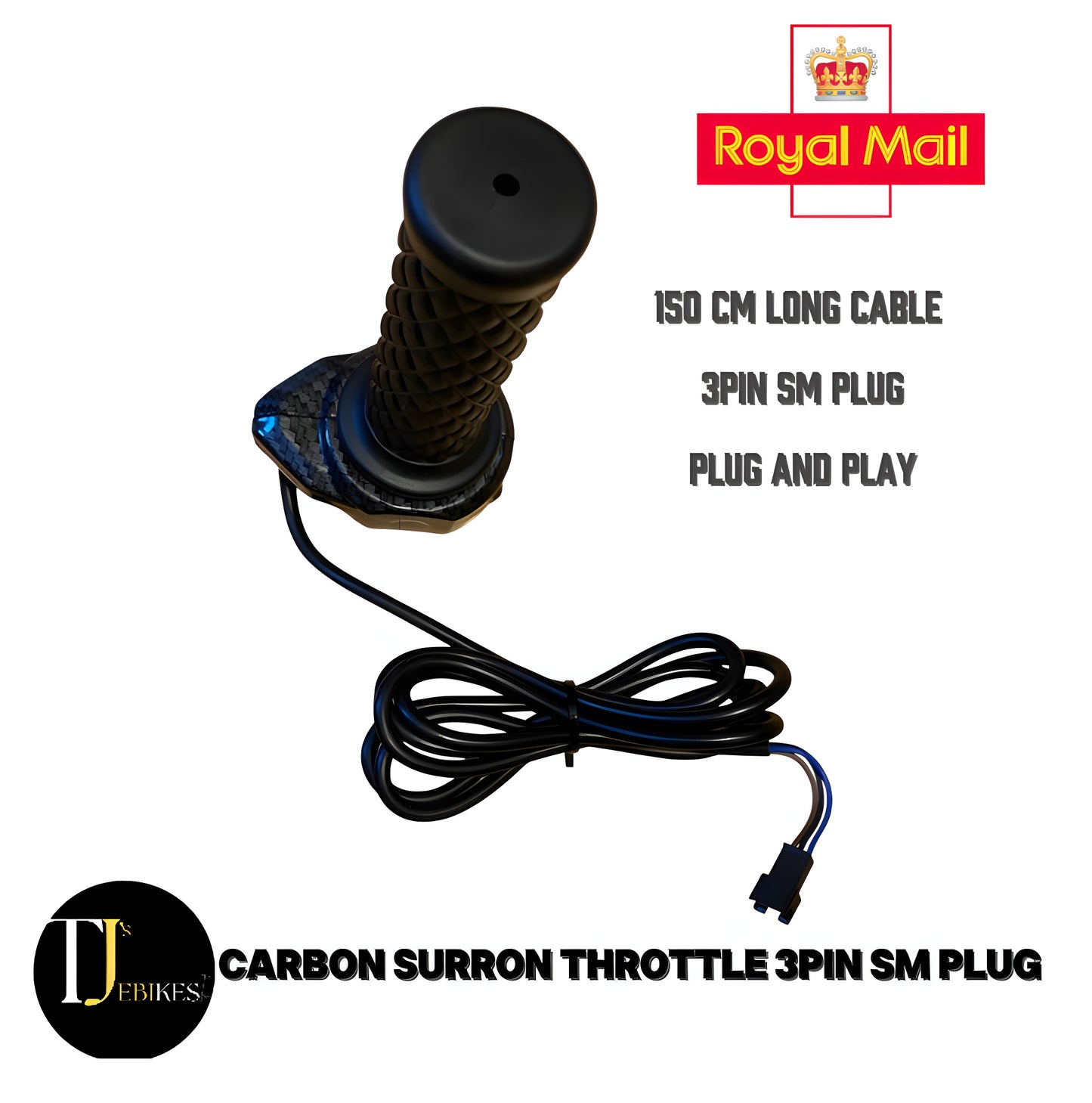 Carbon SurRon EBike Twist Throttle Grips Waffle Grip All Colours 3 Pin SM JST Plug Suits DIY EBike’s