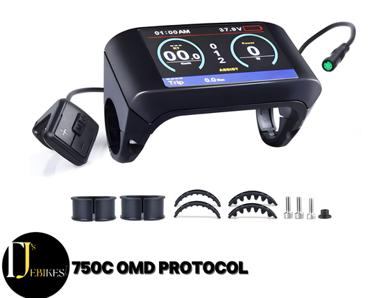 750C TFT E Bike Full Colour LCD Display 36V 48V 52V 60V 72V Mode Sinewave Squarewave