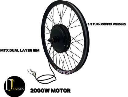 2000W 45a SINEWAVE 72v 26/27.5/29IN HIGH TORQUE MOTOR EBIKE CONVERSION KIT