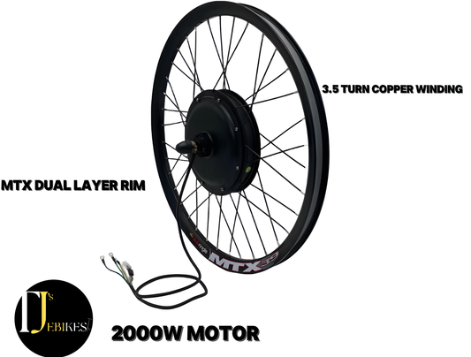 2000W 45a SINEWAVE 72v 26/27.5/29IN HIGH TORQUE MOTOR EBIKE CONVERSION KIT
