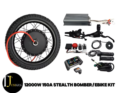 12000w 150a SABVOTON 52v 60v 72v rear wheel 750c display stealth bomber/ebike conversion kit high torque motor