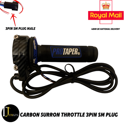 SurRon EBike Twist Throttle - Navy Blue Pro Grips - 3 Pin SM JST Plug Suits DIY EBike’s - Very Long wire length - 48 HOURS UK SHIPPING