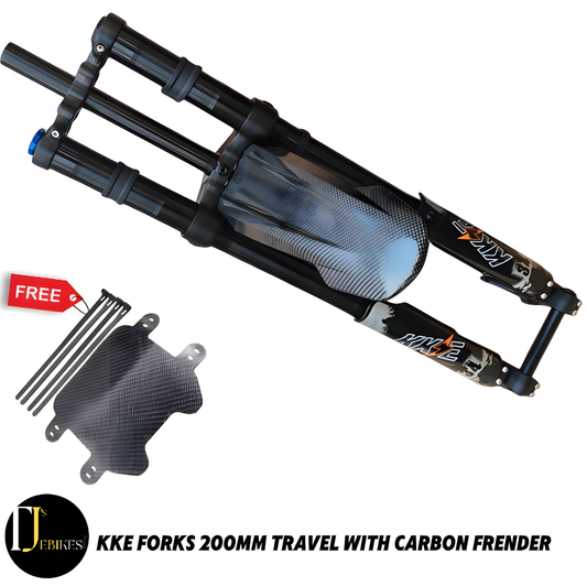 KKE Front Suspension Forks with Carbon Fender – 26/27.5/29” MTB & Sur-Ron Stealth Bomber Compatible