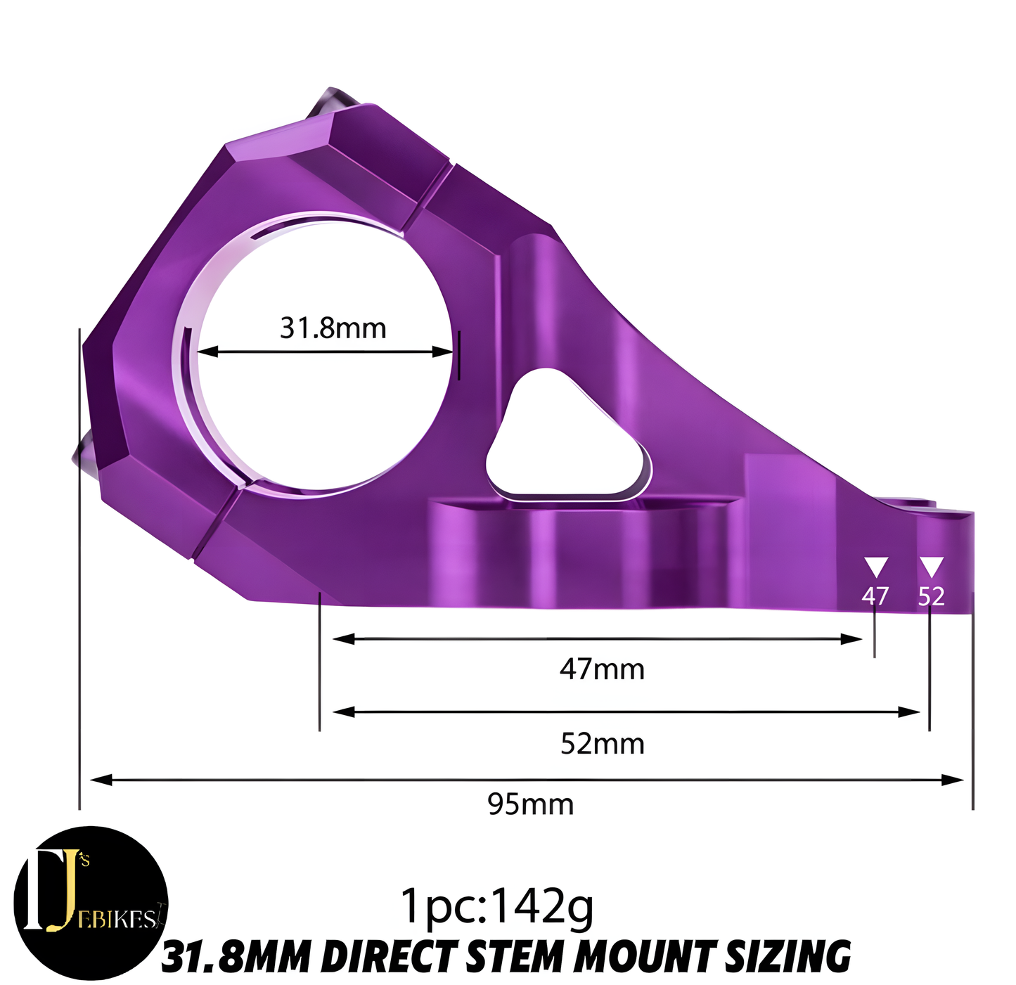 Direct Mount Stem CNC Alloy 31.8mm Anodized Purple  MTB Downhill BMX Bike Stem
