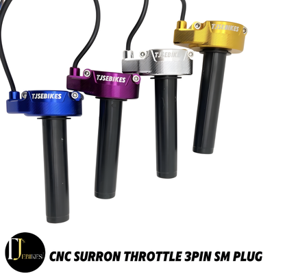 SurRon EBike Twist Throttle - 3Pin  Plug Suits DIY EBike's - Very Long wire length - CNC SurRon Ebike Twist Throttle