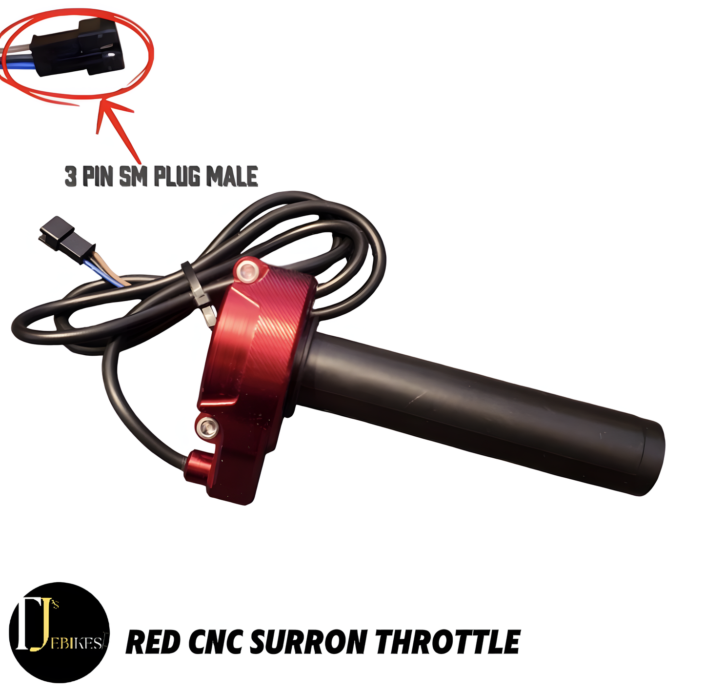 SurRon EBike Twist Throttle - 3Pin  Plug Suits DIY EBike's - Very Long wire length - CNC SurRon Ebike Twist Throttle