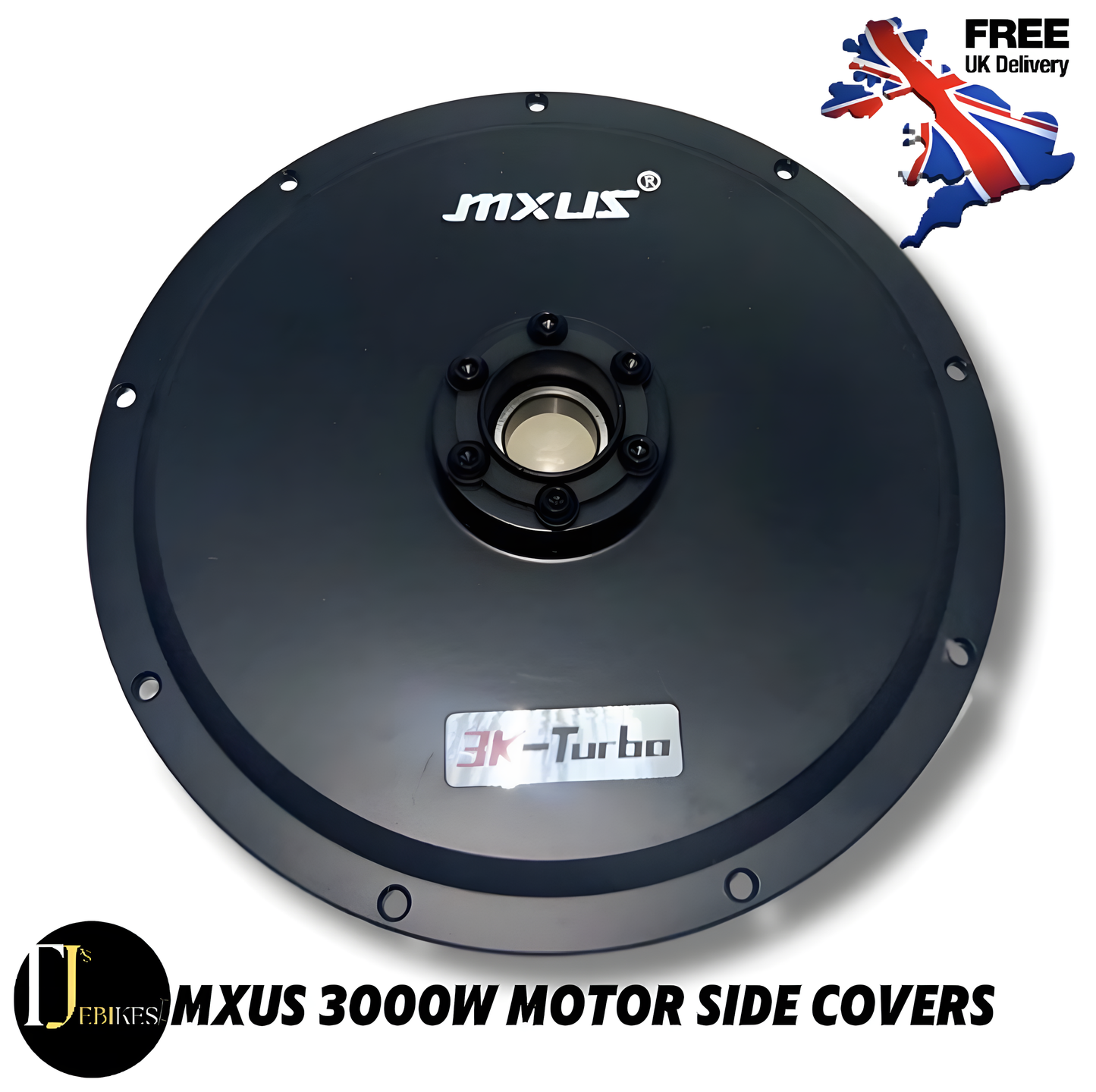 MXUS XF40 V3 3000W Motor Side Cover Plate 45H Disc Brake Side w/ Bearing – Black