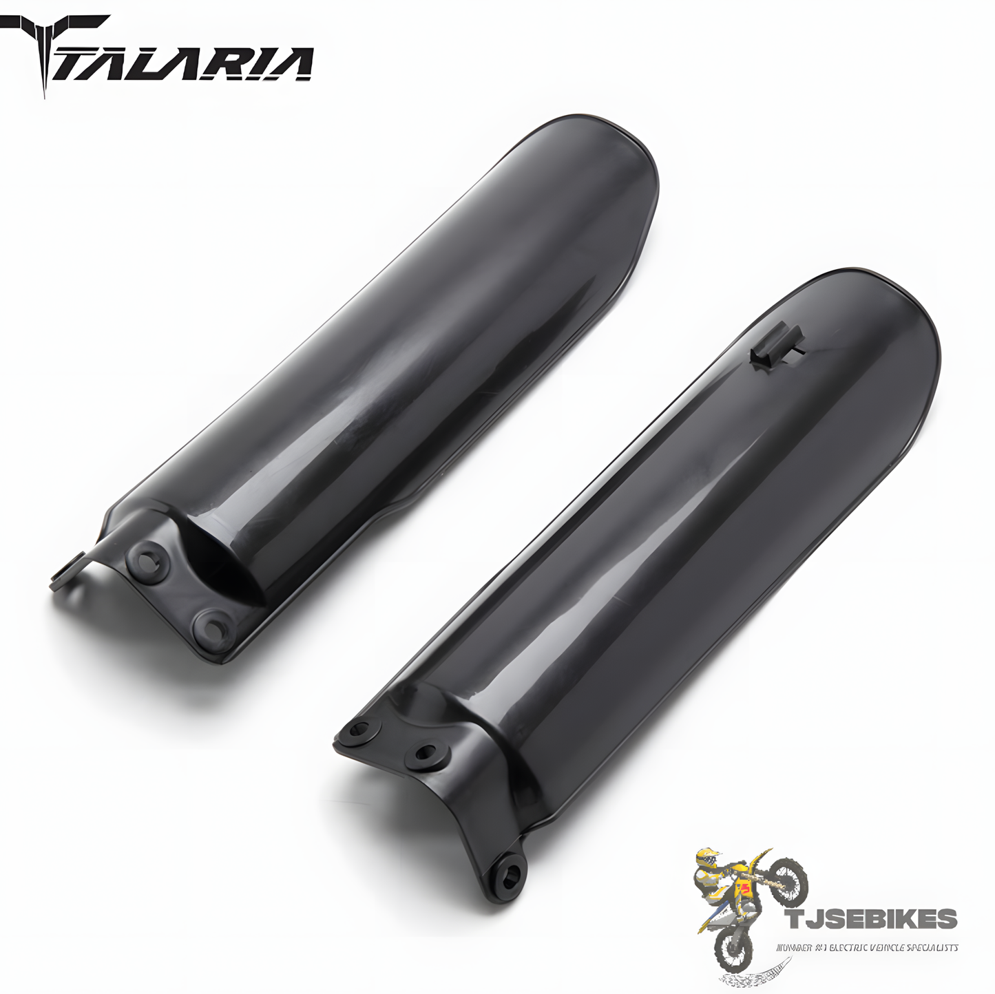 Talaria Blank Fork Protector Pair Black Street Motorcycle Screw-on Painted FRONT
