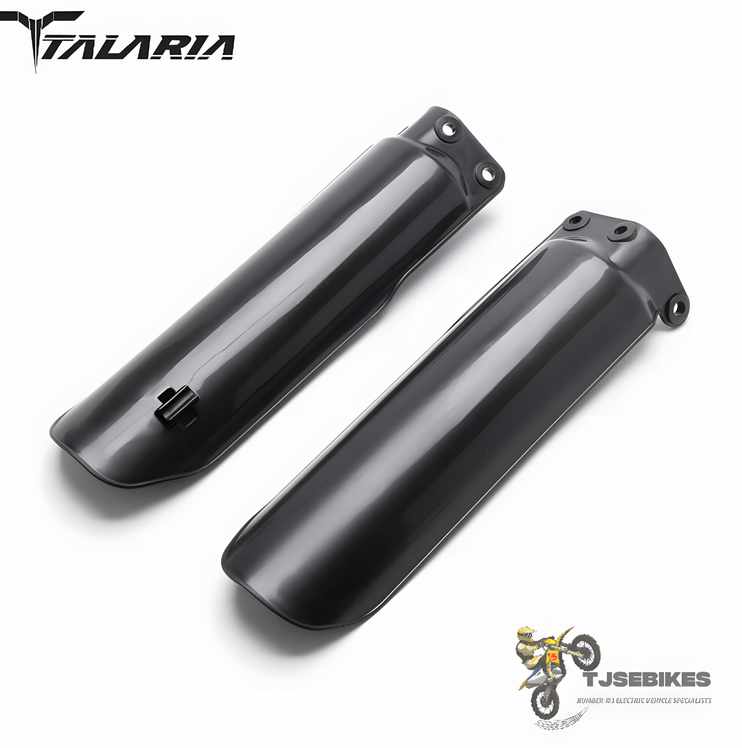 Talaria Blank Fork Protector Pair Black Street Motorcycle Screw-on Painted FRONT