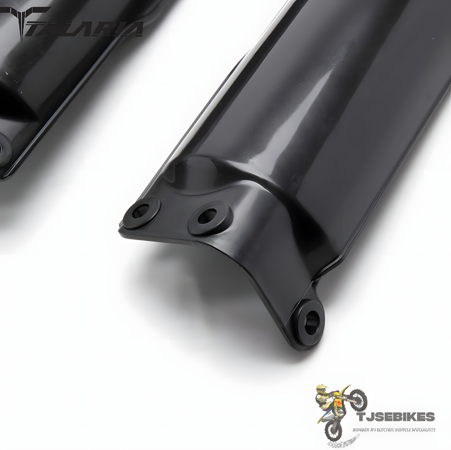 Talaria Blank Fork Protector Pair Black Street Motorcycle Screw-on Painted FRONT