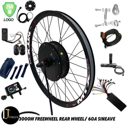 MTX39 3000W EBike Conversion Kit 60A SINEWAVE Controller 48V 52V 60V 72V High Torque Electric Bike MTX Conversion Kit MTX39 Rim 26" 27.5" 29"