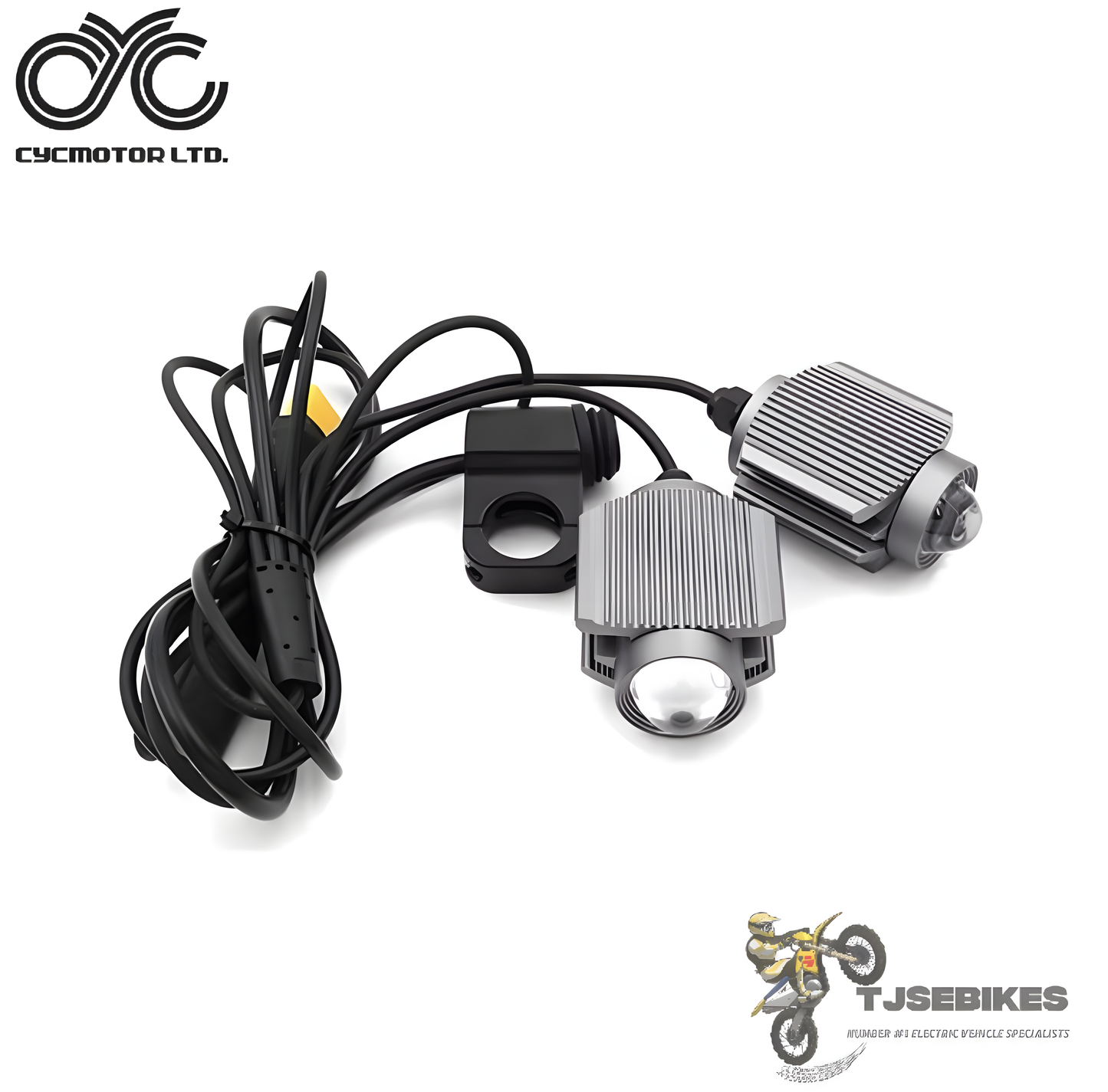 CYC eBike Headlight for Mid-Drive eBike Kits – High & Low Beam, XT-90 Connector, Waterproof, Universal CYC Compatibility