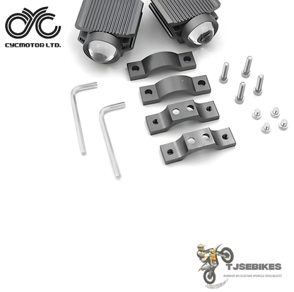 CYC eBike Headlight for Mid-Drive eBike Kits – High & Low Beam, XT-90 Connector, Waterproof, Universal CYC Compatibility