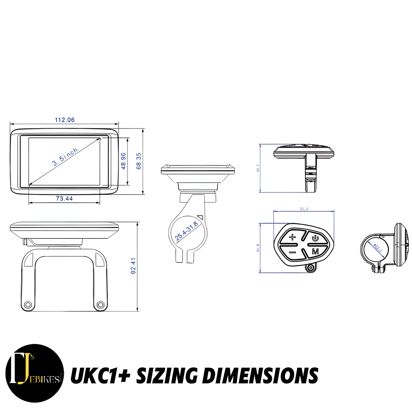 UKC1 Ebike Full Colour LCD Display 36V 48V 60V 72V Mode