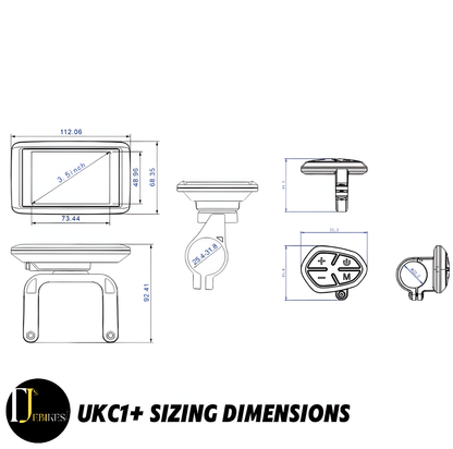 UKC1 Ebike Full Colour LCD Display 36V 48V 60V 72V Mode