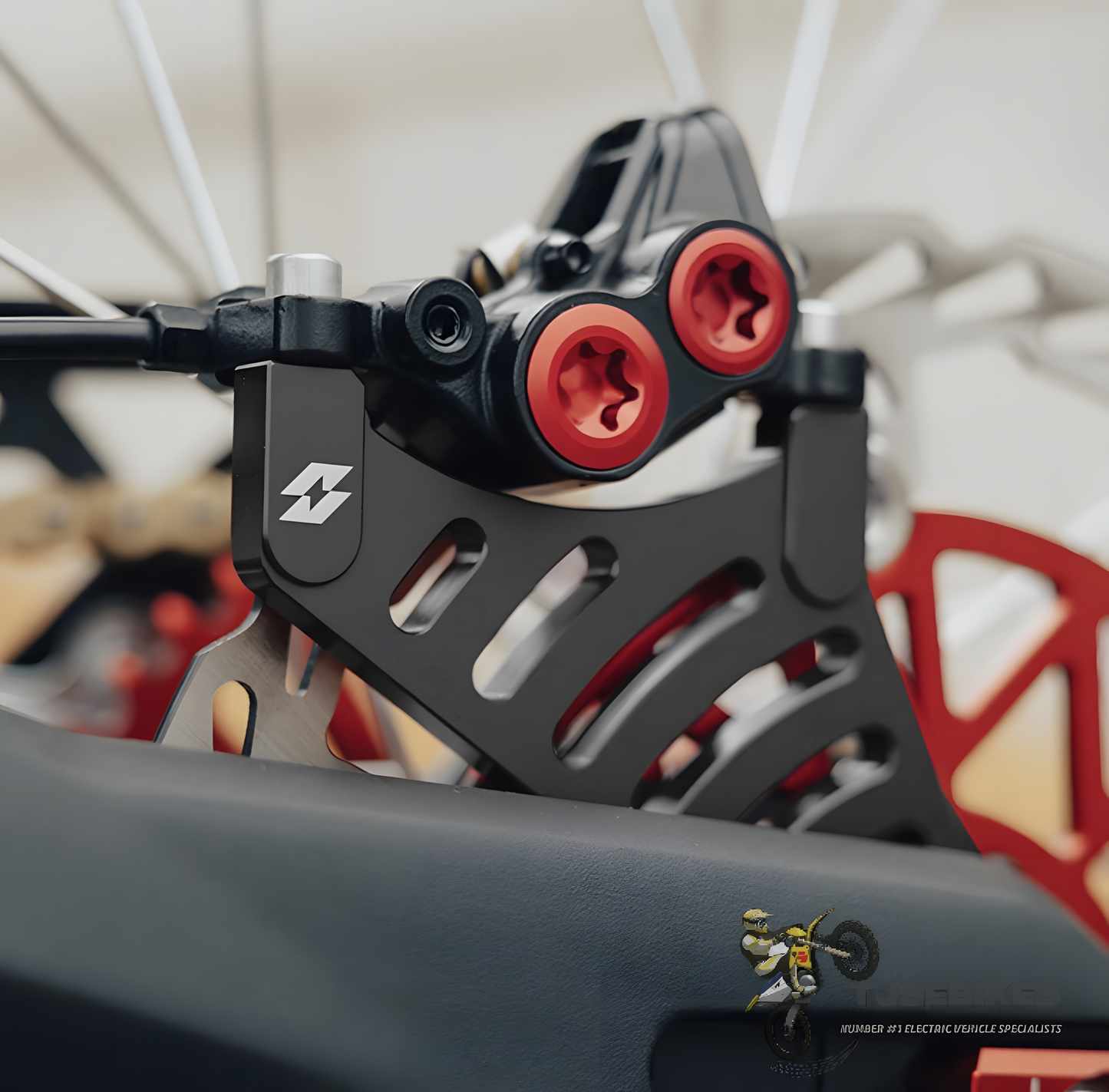 Full-E Charged Rear Brake Caliper Bracket – Talaria / Light Bee / Pro SS Compatible – Designed for 250mm Oversize Brake Disc