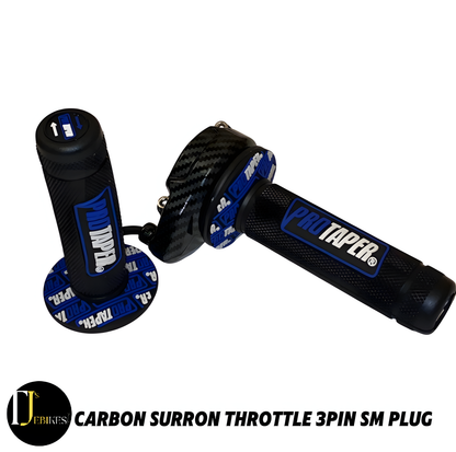 SurRon EBike Twist Throttle - Navy Blue Pro Grips - 3 Pin SM JST Plug Suits DIY EBike’s - Very Long wire length - 48 HOURS UK SHIPPING