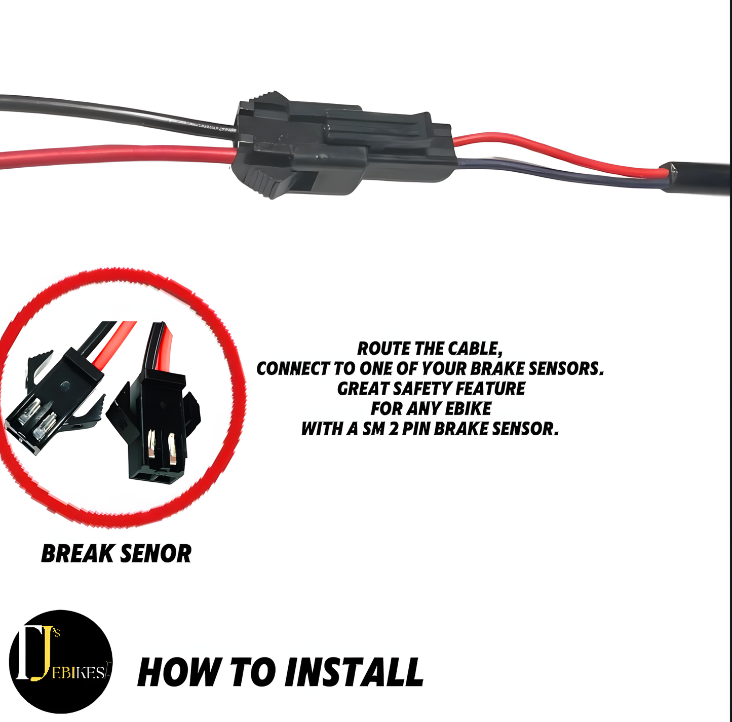 EBike Kill Switch Brake Sensor Lever Kit 2 Pin SM 2 Way 22MM Handlebar Switch