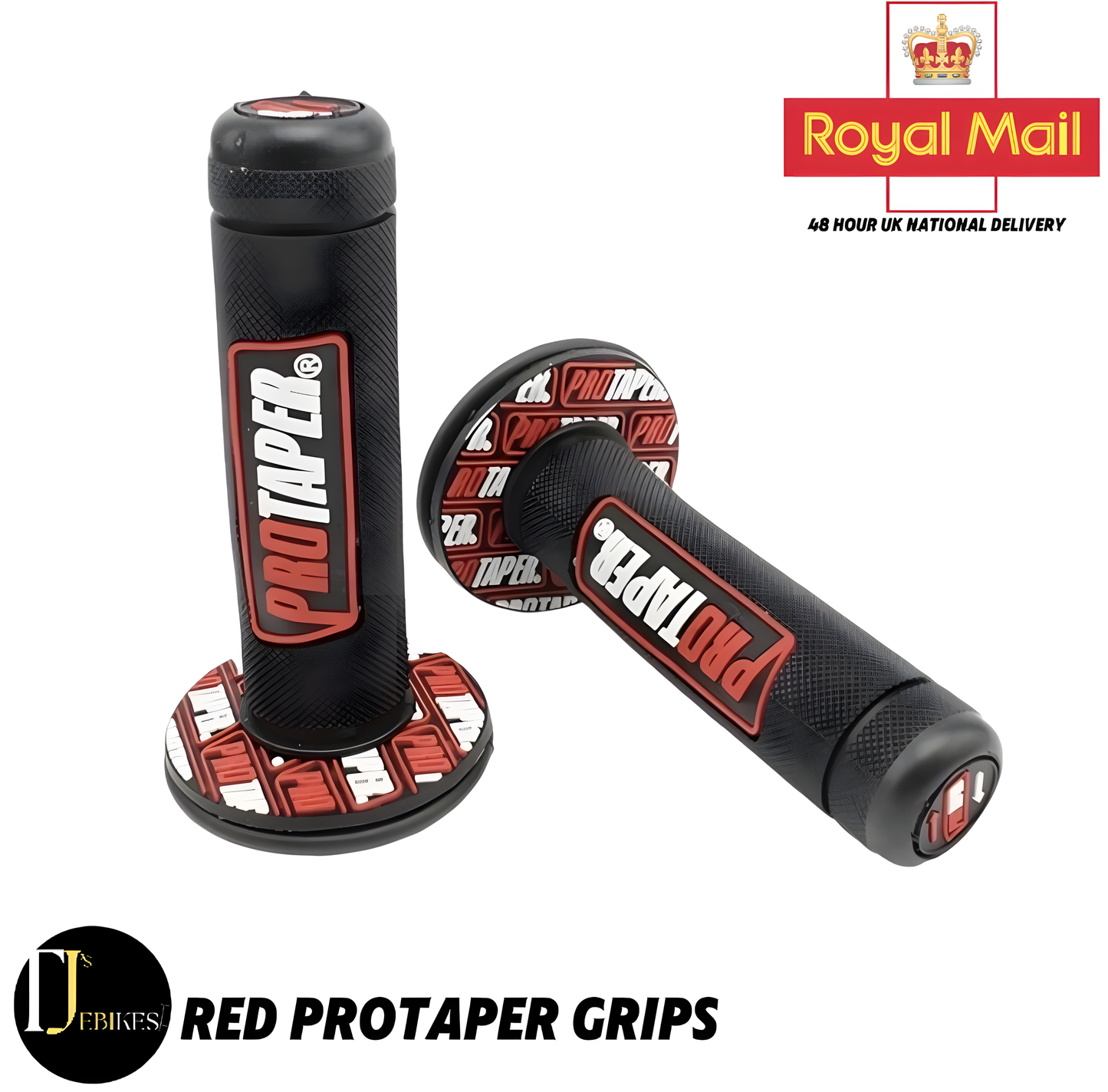 Red Pro taper dual density grips - Red Mx Handlebar Pad Motorcross Motocross Enduro
