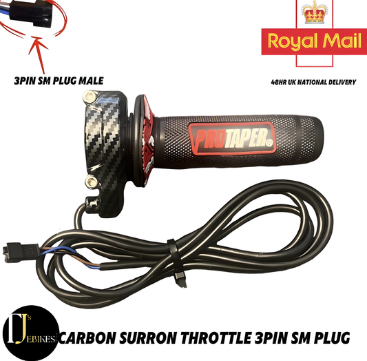 SurRon EBike Twist Throttle - Red ProTaper Grips
Grips- 3 Pin SM JST Plug Suits DIY EBike's - Very Long wire length - 48 HOURS UK SHIPPING