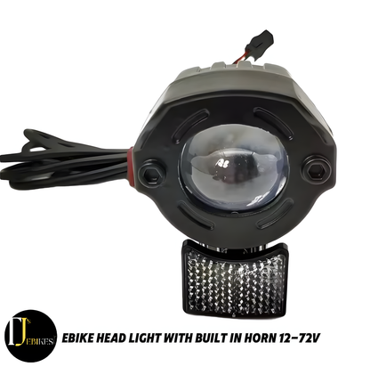 Ebike Headlight Waterproof Switch with Horn 12/24/36/48/52/60/72V 6W High-Power