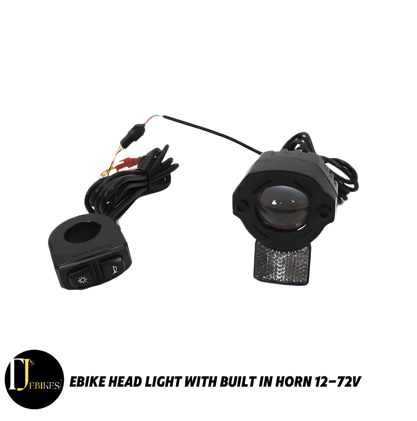 Ebike Headlight Waterproof Switch with Horn 12/24/36/48/52/60/72V 6W High-Power