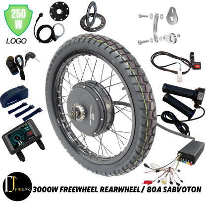 Ebike kit 3000W EBike Conversion Kit 80A SABVOTON Controller 48V 52v 60v 72v high toque electric bike conversion kit
